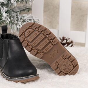 Miami Kids Boots in Black with Tan Soles